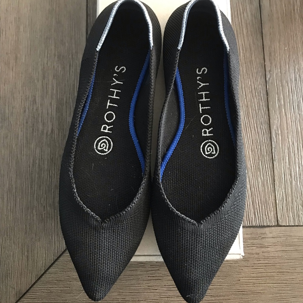 Rothys Black point size 5.5 (shrunk to a 5ish)